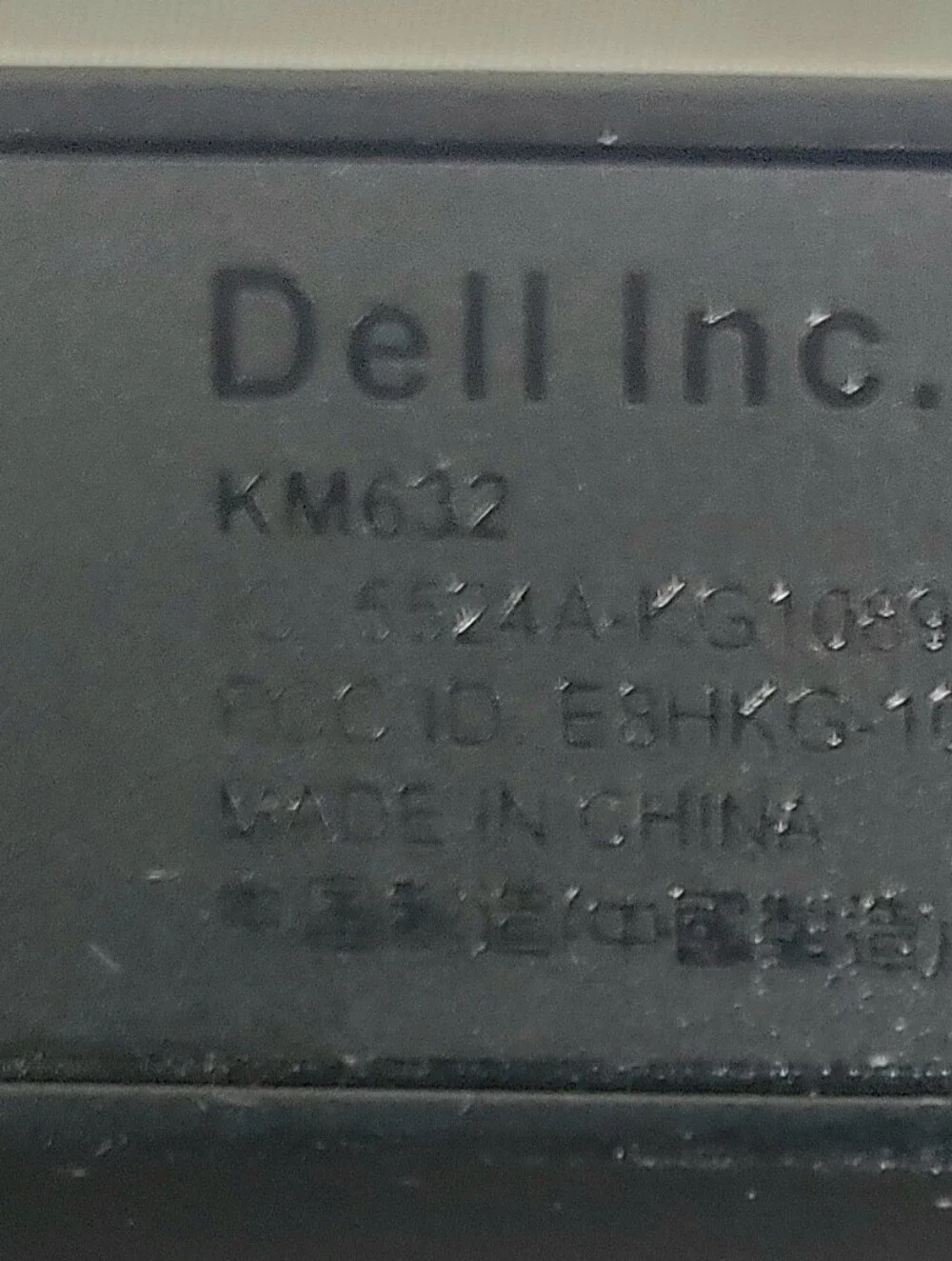 DELL KM632 WIRELESS KEYBOARD & MOUSE WITH USB 2.4 DOGGLE